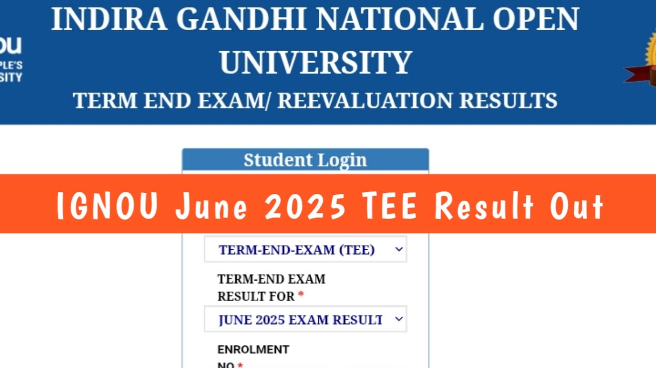 The updated result for IGNOU June 2025 TEE has been released